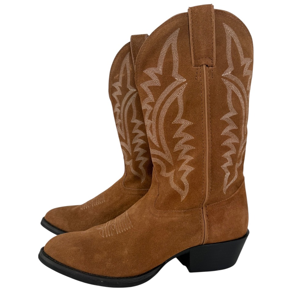 Tony Lama Mens Brown Suede Leather Western Cowboy Boots BB2022 Size 10.5 D